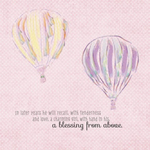Hot Air Balloons Love Art Wedding Gift 8x8 Print Romantic Quote