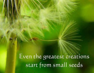 Even The Greatest Creations Start From Small Seeds