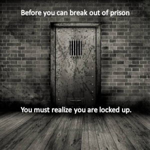 Before You Can Break Out Of Prison You Must Realize You Are Locked Up.