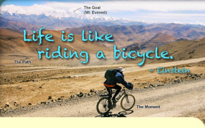 Inspirational Bicycle Quote. Life is like a bicycle. Albert Einstein.
