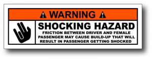 Shocking Hazard Funny JDM Sticker Fit Civic CRX Accord