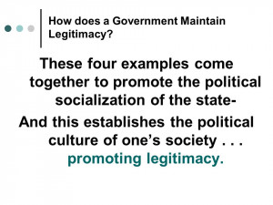 ... promote the political socialization of the state- And this establishes