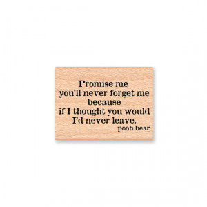 POOH QUOTE- Promise me you'll never forget me...-pooh bear -wood ...