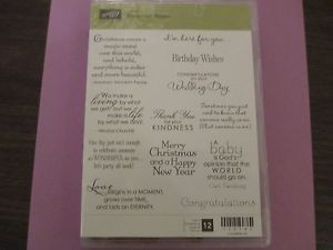 Details about Stampin Up Occasional Quotes stamp set clear mount