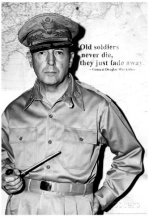 General Douglas MacArthur Quote Archival Photo Poster Print Poster