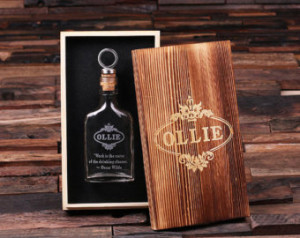 Glass Flask Gift for Men, Groomsmen Whiskey Drinkers with Quotes ...