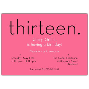 You are browsing Zazzle's 13th birthday party wording invitations and ...