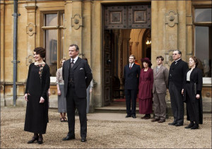 ... Phyllis Logan as Mrs. Hughes appear in a scene in ‘Downton Abbey