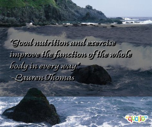 Good nutrition and exercise improve the function of the whole body in ...