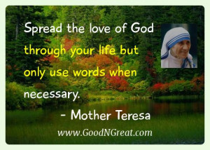 Mother Teresa Inspirational Quotes - Spread the love of God through ...