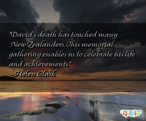 David's death has touched many New Zealanders.