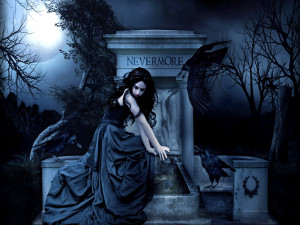 gothic women dark fantasy poe raven wallpaper background