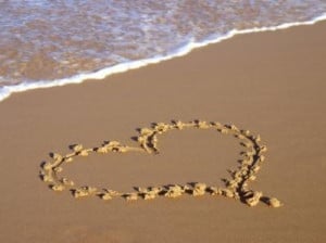 Love Heart on Beach Wallpaper