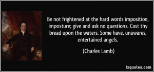 Be not frightened at the hard words imposition, imposture; give and ...