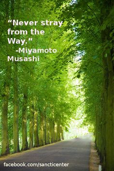 Never stray from the Way.” -Miyamoto Musashi