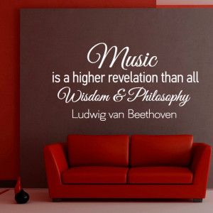 Music Wall Decals Quotes Vinyl Lettering Music Is A Higher Revelation ...