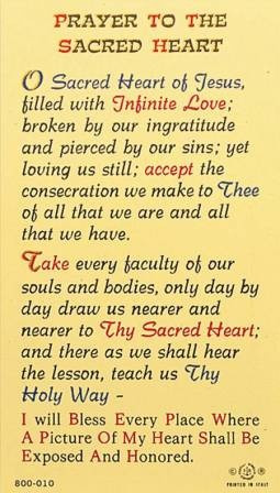 Prayer to the Sacred Heart of Jesus... I still have this card in my ...