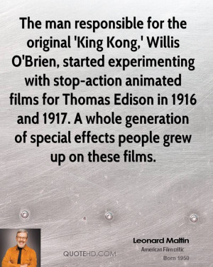 The man responsible for the original 'King Kong,' Willis O'Brien ...