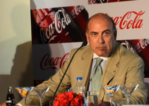 Coca-Cola Chief Executive Officer, Muhtar Kent addressing a press ...