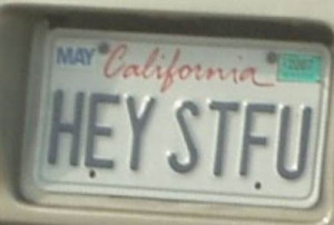 Get a load of this cleaver yet unpleasant license plate that only half ...