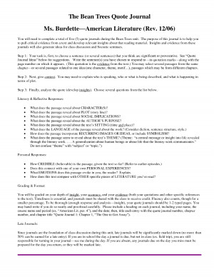 The Bean Trees Quote Journal