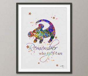 The Lion King Simba Quote 4 Watercolor Art Print Wall Art Home Decor ...