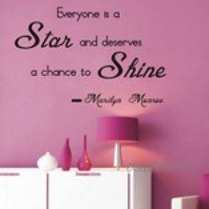 small) 030 Black Everyone is a star Marilyn Monroe Quote Wall ...