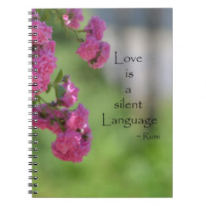 Roses with Love Quote Spiral Note Book