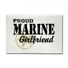 Proud Marine Girlfriend Rectangle Magnet for