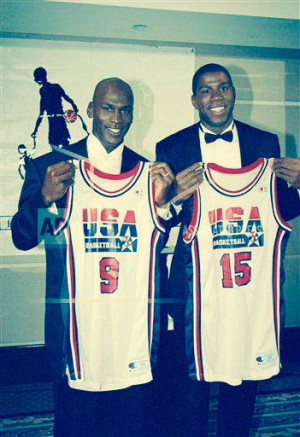 michael jordan 15 magic johnson of the usa 1992 dream team dream on