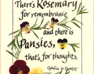Shakespeare card. There's rosemary for remembrance and there is ...