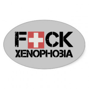 Anti Swiss xenophobia political statement Oval Sticker