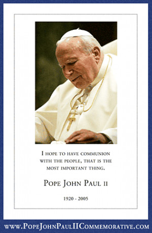 return to index pope john paul ii picture commemorative tribute