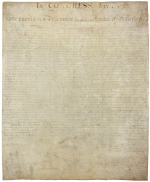 here is a photo of the actual declaration of independence notice the ...