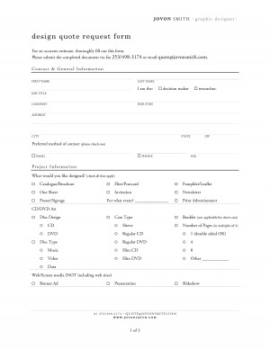 ... quote request form For an accurate estimate thoroughly fill out this