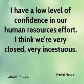 Harvin Moore - I have a low level of confidence in our human resources ...