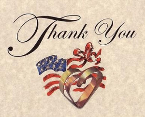 Military Patriotic Theme Wedding Favors Thank You Cards qty 50