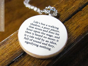 Shakespeare Inspirational Macbeth Quote Necklace 