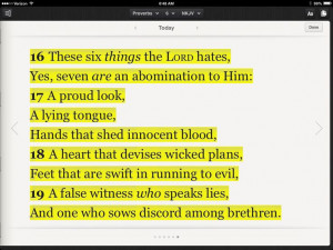, Yes, seven are an abomination to Him: A proud look, A lying tongue ...