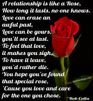 relationship is like a rose, How long it lasts, no one knows Love ...