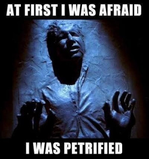 Star Wars meme - At First I was Afraid, I Was Petrified