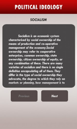 Political ideologies app provides a detailed description about ...