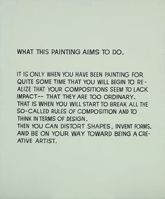 John Baldessari (b.1931), What This Painting Aims to Do, 1967 ...