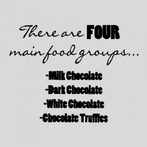 are four food groups...Chocolate Lovers Wall Quotes Words Sayings ...