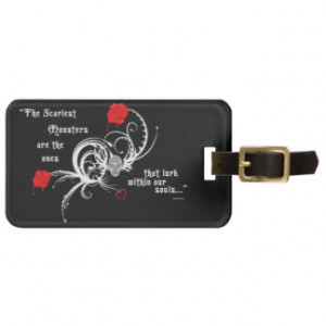 Scary Gothic Edgar Allen Poe Quote Luggage Tag