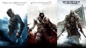 Assassins Creed: Altair, Ezio and Connor by okiir