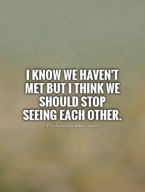 met but I think we should stop seeing each other Picture Quote 1