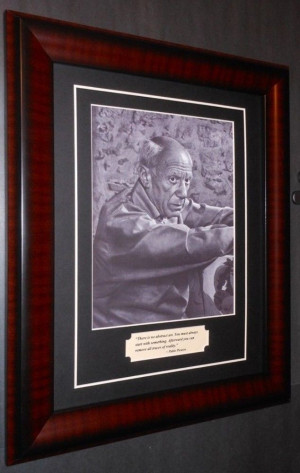 Details about Pablo Picasso Artist Photo & Quote Framed