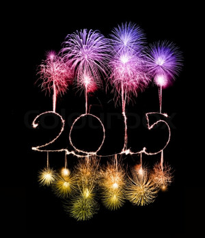Stock image of 'Happy New Year - 2015 made a sparkler with fireworks'