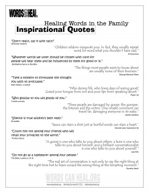 Healing Words in the Family Inspirational Quotes